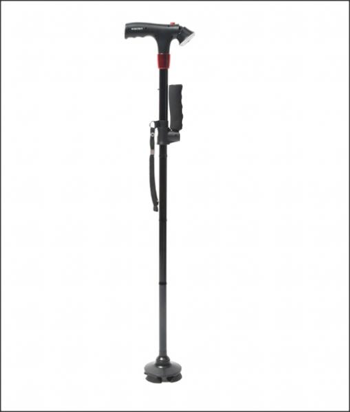 Zweihändiger Gehstock mit LED Licht und Sirene